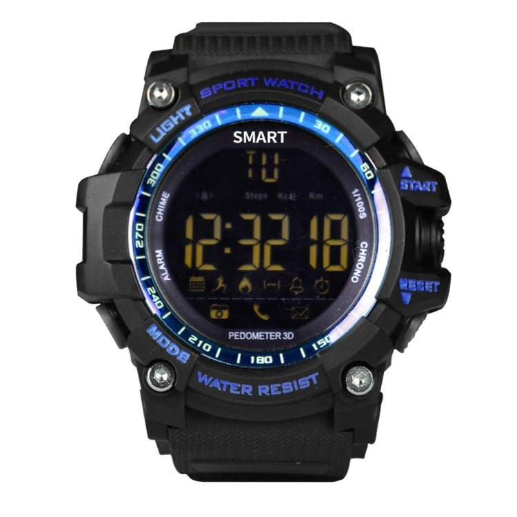 EX16 1.12 Inch FSTN LCD Full Angle Screen Display Sport Smart Watch, IP67 Waterproof, Support Pedometer / Stopwatch / Alarm / Notification Remind / Call Notify / Camera Remote Control / Calories Burned, Compatible with Android and iOS Phones(Blue) - Smart Watches by buy2fix | Online Shopping UK | buy2fix