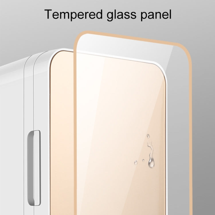 8L 37-48W Tempered Glass Panel Car / Home Mini Refrigerator, EU Plug (Gold) - Refrigerators by buy2fix | Online Shopping UK | buy2fix