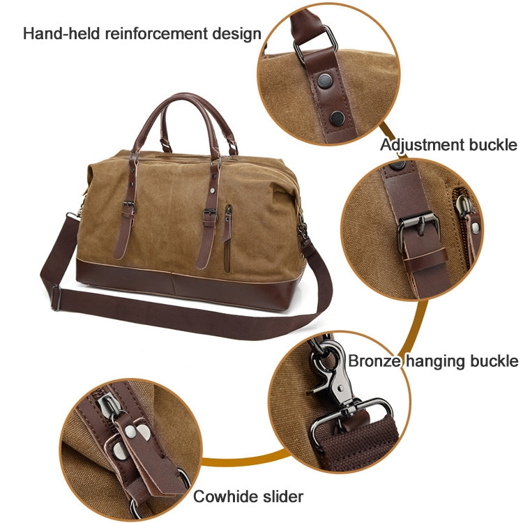 AUGUR 2012 Portable Casual Canvas Travel Handbag Baggage Shoulder Crossby Bag(Coffee) - Handbags by AUGUR | Online Shopping UK | buy2fix