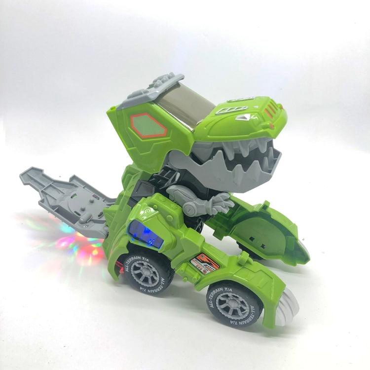 HG-882 Electric Dinosaur Deformation Car Toy Universal Light Music Toy (Green) - Music Toys by buy2fix | Online Shopping UK | buy2fix