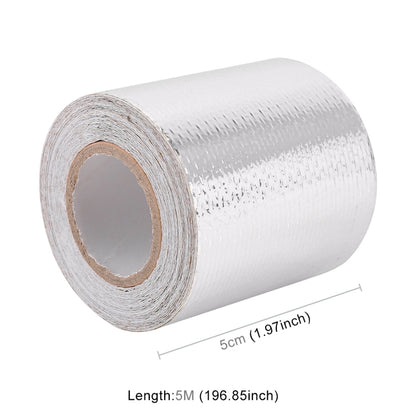 5m Exhaust Wrap Auto Motor Exhaust Heat Shield Aluminum Foil Paper Heat Resistant Wrap (Silver) - Exhaust Pipes by buy2fix | Online Shopping UK | buy2fix