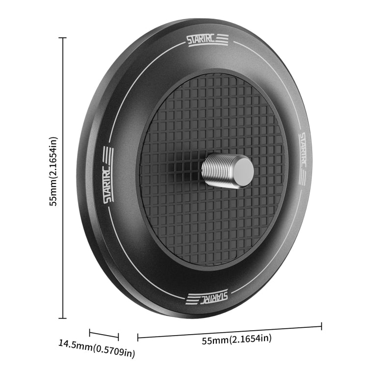 STARTRC Magnetic Base 1/4 Interface Metal Mount (Black) - Mount & Holder by STARTRC | Online Shopping UK | buy2fix