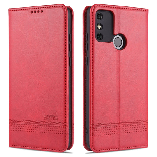 For Huawei Honor 9A AZNS Magnetic Calf Texture Horizontal Flip Leather Case with Card Slots & Holder & Wallet(Red) - Honor Cases by AZNS | Online Shopping UK | buy2fix