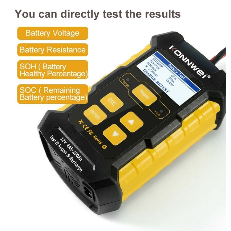 KONNWEI KW510 3 in 1 Car Battery Tester / Charger / Repairer, Support 8 Languages(US Plug) - Code Readers & Scan Tools by KONNWEI | Online Shopping UK | buy2fix