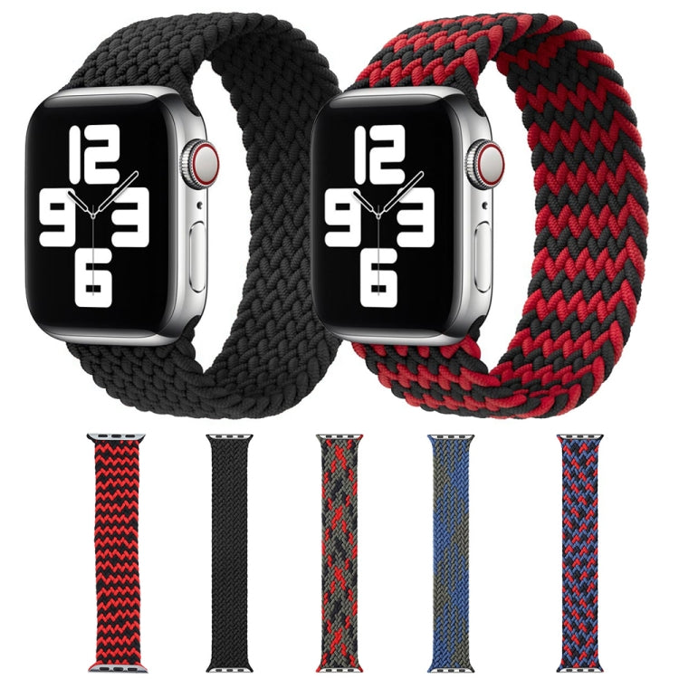 Mixed Color Nylon Braided Single Loop Watch Band For Apple Watch Ultra 49mm&Watch Ultra 2 49mm / Series 9&8&7 45mm / SE 3&SE 2&6&SE&5&4 44mm / 3&2&1 42mm, Size:S(Red Camouflage) - Watch Bands by buy2fix | Online Shopping UK | buy2fix