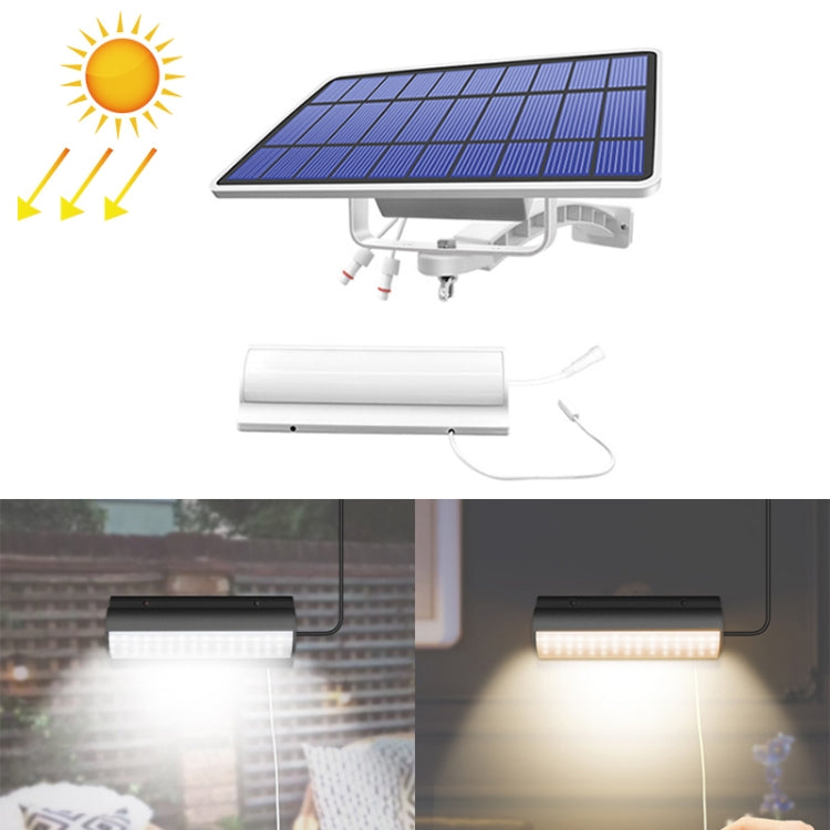 Pull-Switch 2 in 1 Solar Light 60-LEDs Landscape Courtyard Wall Lamp, Light Color:Warm Light(White Shell) - Solar Lights by buy2fix | Online Shopping UK | buy2fix