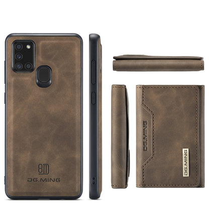 For Samsung Galaxy A21s DG.MING M2 Series 3-Fold Multi Card Bag Back Cover Shockproof Case with Wallet & Holder Function(Coffee) - Galaxy Phone Cases by DG.MING | Online Shopping UK | buy2fix