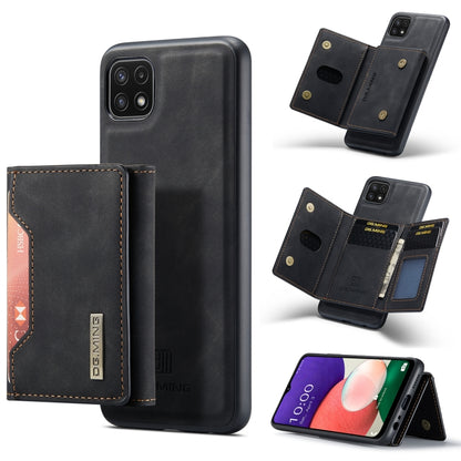 For Samsung Galaxy A22 5G DG.MING M2 Series 3-Fold Multi Card Bag Back Cover Shockproof Case with Wallet & Holder Function(Black) - Galaxy Phone Cases by DG.MING | Online Shopping UK | buy2fix