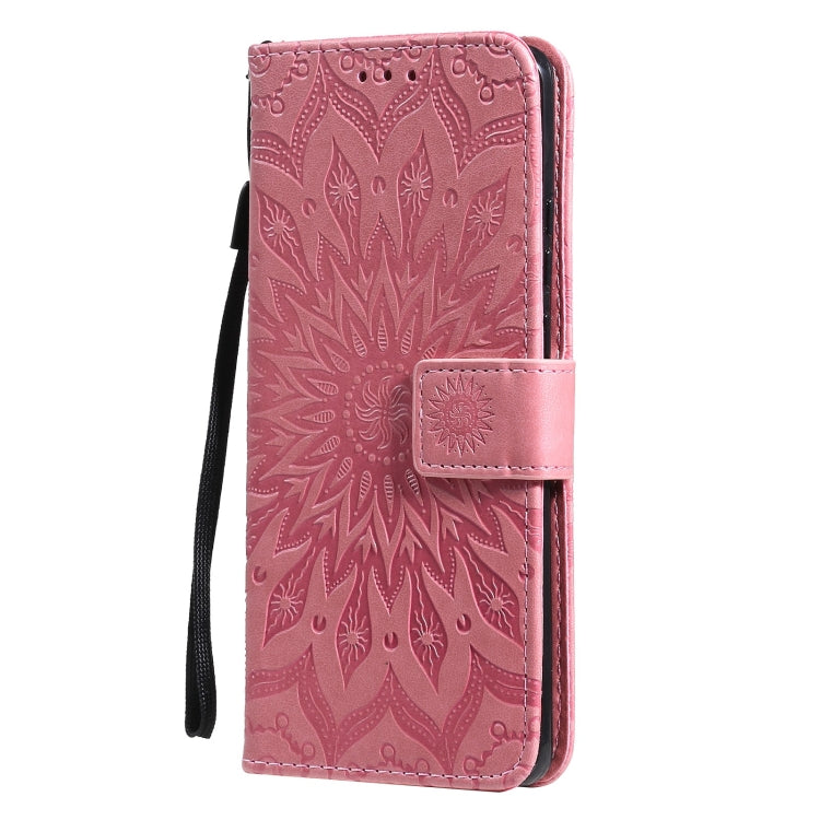 For Huawei P50 Pro Sun Embossing Pattern Horizontal Flip Leather Case with Card Slot & Holder & Wallet & Lanyard(Pink) - Huawei Cases by buy2fix | Online Shopping UK | buy2fix