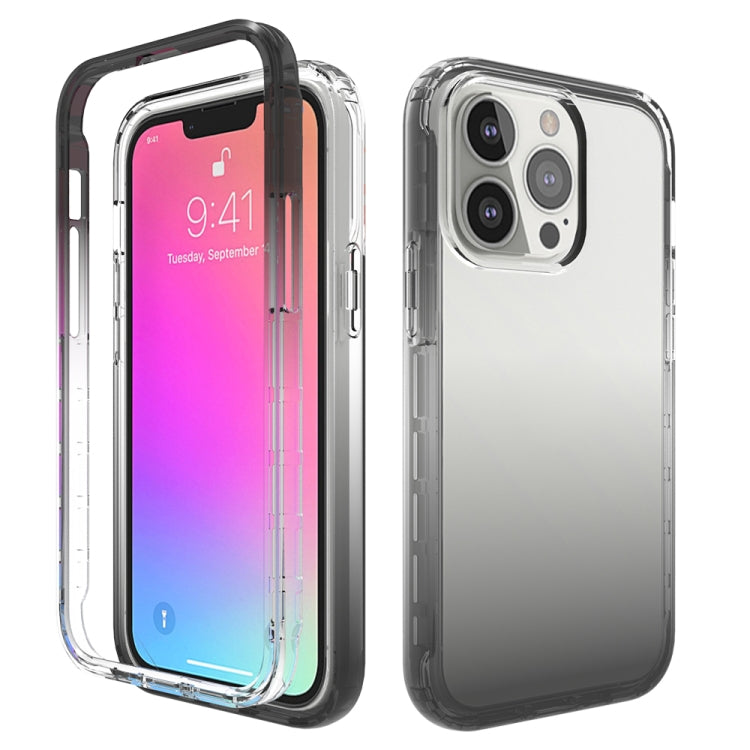 For iPhone 13 Shockproof High Transparency Two-color Gradual Change PC+TPU Candy Colors Protective Case (Black) - iPhone 13 Cases by buy2fix | Online Shopping UK | buy2fix