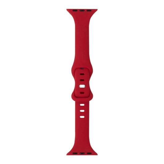 Slimming 8-buckle Silicone Watch Band For Apple Watch Series 9&8&7 41mm / SE 3&SE 2&6&SE&5&4 40mm / 3&2&1 38mm(Red) - Watch Bands by buy2fix | Online Shopping UK | buy2fix