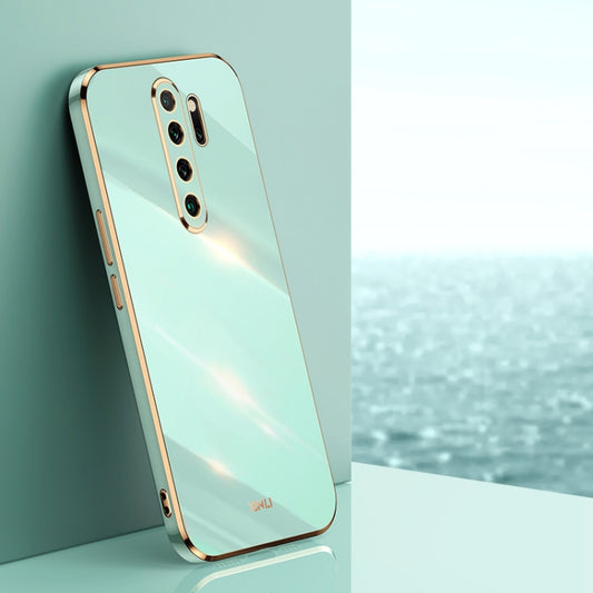 For Xiaomi Redmi Note 8 Pro XINLI Straight 6D Plating Gold Edge TPU Shockproof Case(Mint Green) - Xiaomi Cases by XINLI | Online Shopping UK | buy2fix