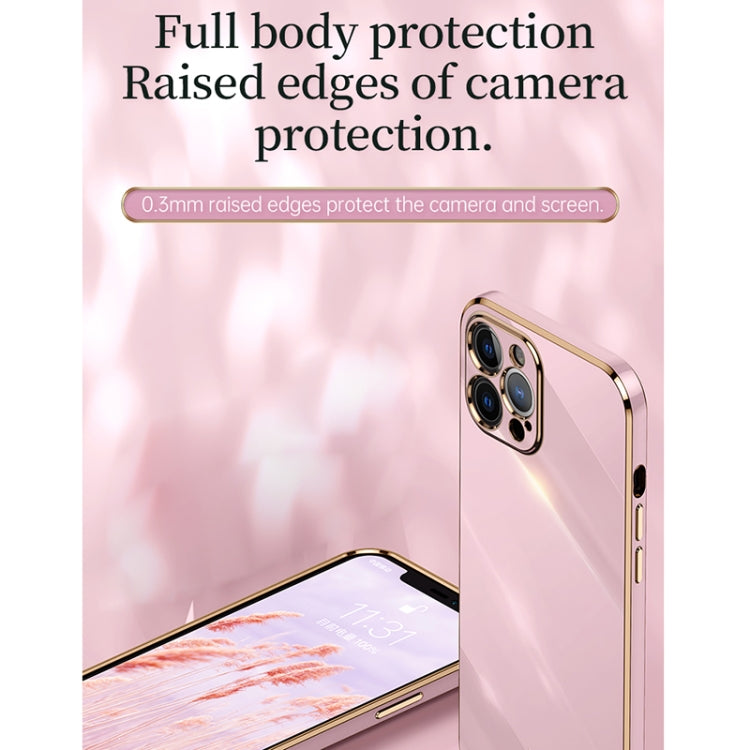 For iPhone 12 Pro XINLI Straight 6D Plating Gold Edge TPU Shockproof Case(Mint Green) - iPhone 12 / 12 Pro Cases by XINLI | Online Shopping UK | buy2fix