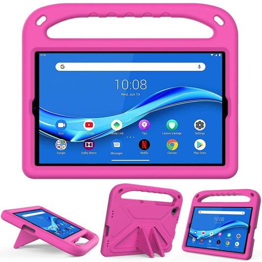For Lenovo Tab M10 FHD Plus TB-X606F / TB-X606M Handle Portable EVA Shockproof Protective Case with Triangle Holder(Rose Red) - Lenovo by buy2fix | Online Shopping UK | buy2fix