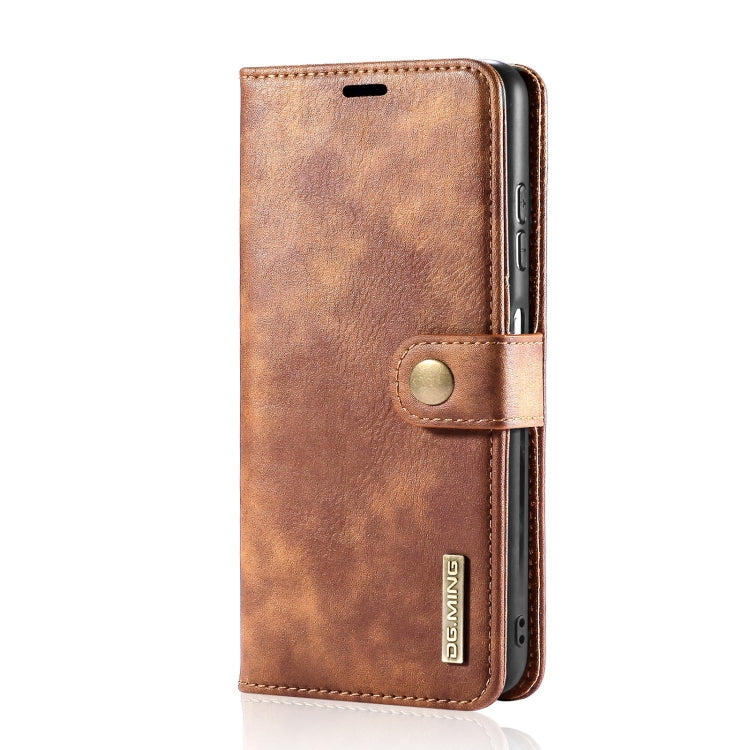 For Samsung Galaxy A22 5G DG.MING Crazy Horse Texture Flip Detachable Magnetic Leather Case with Holder & Card Slots & Wallet(Brown) - Galaxy Phone Cases by DG.MING | Online Shopping UK | buy2fix