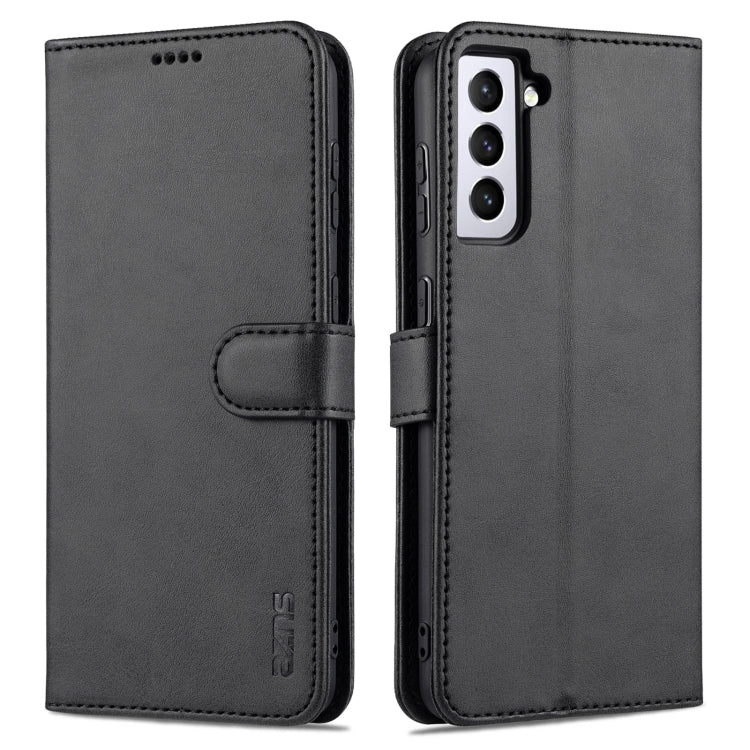 For Samsung Galaxy S21 5G AZNS Skin Feel Calf Texture Horizontal Flip Leather Case with Card Slots & Holder & Wallet(Black) - Galaxy S21 5G Cases by AZNS | Online Shopping UK | buy2fix