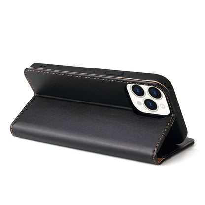 For iPhone 13 Pro Fierre Shann PU Leather Texture Horizontal Flip Leather Case with Holder & Card Slots & Wallet (Black) - iPhone 13 Pro Cases by FIERRE SHANN | Online Shopping UK | buy2fix