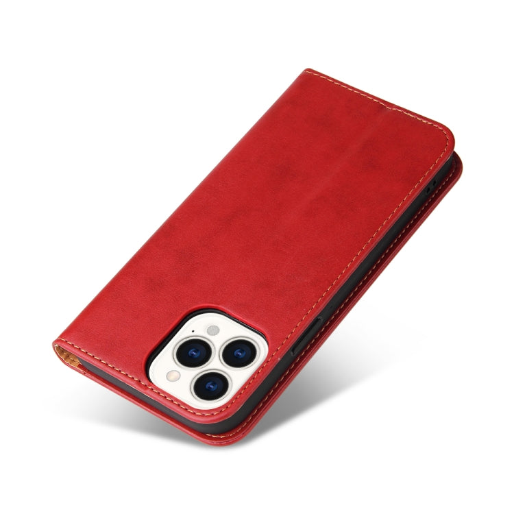 For iPhone 13 Pro Max Fierre Shann PU Leather Texture Horizontal Flip Leather Case with Holder & Card Slots & Wallet (Red) - iPhone 13 Pro Max Cases by FIERRE SHANN | Online Shopping UK | buy2fix