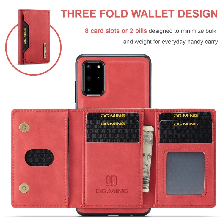 For Samsung Galaxy S20+ DG.MING M2 Series 3-Fold Multi Card Bag Back Cover Shockproof Case with Wallet & Holder Function(Red) - Galaxy Phone Cases by DG.MING | Online Shopping UK | buy2fix