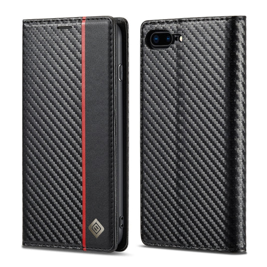 LC.IMEEKE Carbon Fiber PU + TPU Horizontal Flip Leather Case with Holder & Card Slot & Wallet For iPhone 7Plus / 8Plus(Vertical Black) - More iPhone Cases by LC.IMEEKE | Online Shopping UK | buy2fix