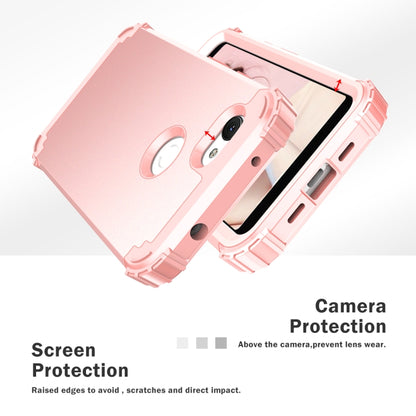 For Google Pixel 3a 3 in 1 Shockproof PC + Silicone Protective Case(Rose Gold) - Google Cases by buy2fix | Online Shopping UK | buy2fix