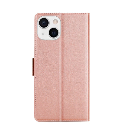 For iPhone 13 mini Ultra-thin Voltage Side Buckle PU + TPU Horizontal Flip Leather Case with Holder & Card Slot (Rose Gold) - iPhone 13 mini Cases by buy2fix | Online Shopping UK | buy2fix