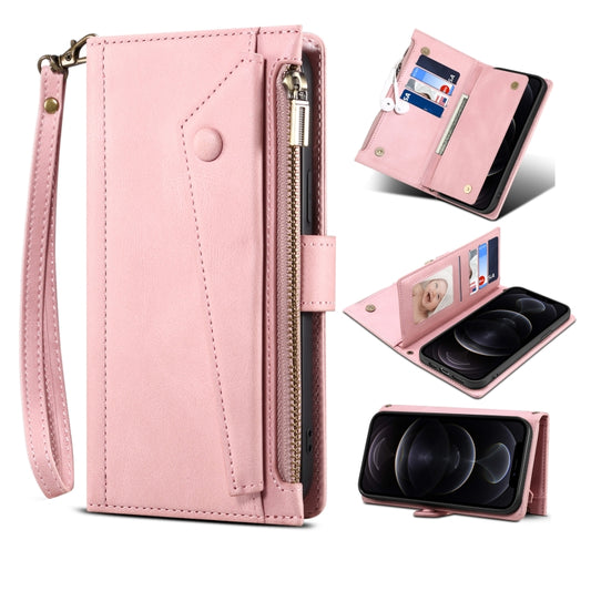 Retro Frosted Horizontal Flip Leather Case with Holder & Card Slot & Wallet & Zipper Pocket & Lanyard For iPhone 11 Pro(Rose Gold) - iPhone 11 Pro Cases by buy2fix | Online Shopping UK | buy2fix