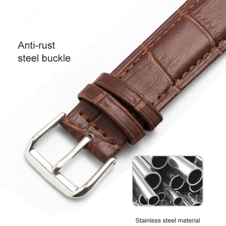 22mm Two-layer Cowhide Leather Bamboo Joint Texture Watch Band(Blue) - Watch Bands by buy2fix | Online Shopping UK | buy2fix