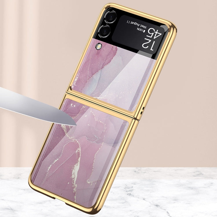 For Samsung Galaxy Z Flip3 5G GKK Electroplating Painted Glass Case(Champagne) - Galaxy Phone Cases by GKK | Online Shopping UK | buy2fix