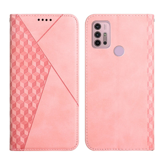 For Motorola Moto G30 / G10 Diamond Pattern Splicing Skin Feel Magnetic Horizontal Flip Leather Case with Card Slots & Holder & Wallet(Rose Gold) - Motorola Cases by buy2fix | Online Shopping UK | buy2fix