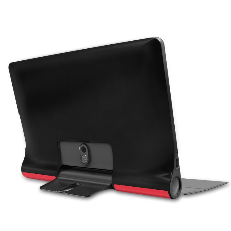 For Lenovo Yoga Smart Tab Custer Texture Horizontal Flip Leather Case with Two-folding Holder(Red) - Lenovo by buy2fix | Online Shopping UK | buy2fix