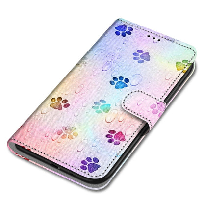 For Xiaomi Redmi 10 Coloured Drawing Cross Texture Horizontal Flip PU Leather Case with Holder & Card Slots & Wallet & Lanyard(Footprint Water Drops) - Xiaomi Cases by buy2fix | Online Shopping UK | buy2fix