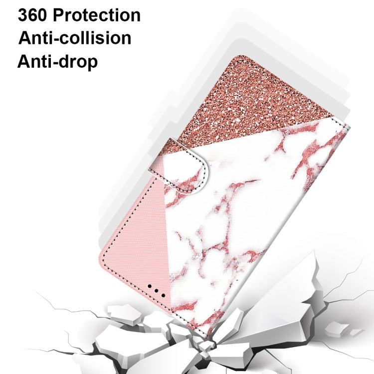 For OPPO A94 5G / A95 5G / F19 Pro+ 5G Coloured Drawing Cross Texture Horizontal Flip PU Leather Case with Holder & Card Slots & Wallet & Lanyard(Pink Stone Texture) - OPPO Cases by buy2fix | Online Shopping UK | buy2fix