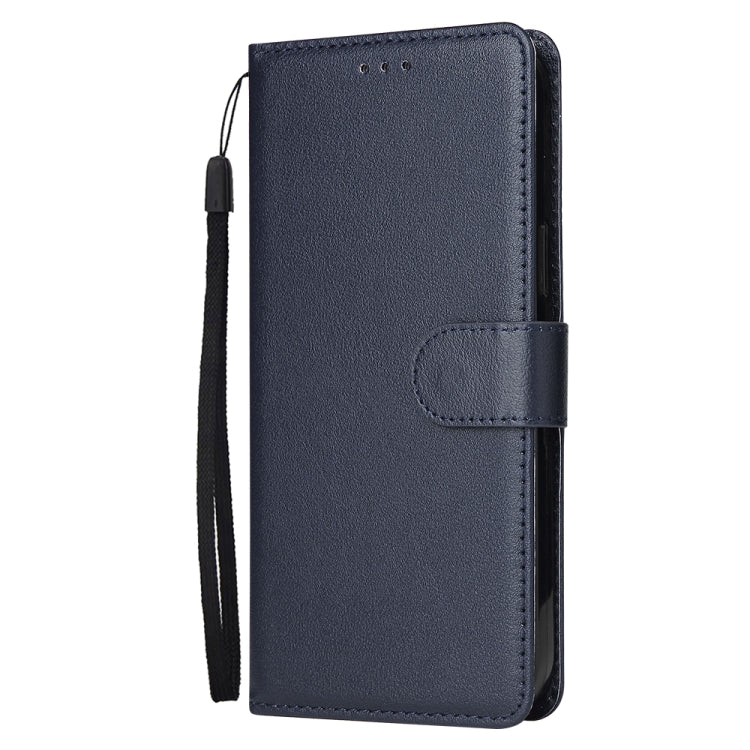 For iPhone 13 Pro Max Multifunctional Horizontal Flip Leather Case, with Three Card Slot & Holder & Photo Frame & Lanyard (Navy) - iPhone 13 Pro Max Cases by buy2fix | Online Shopping UK | buy2fix