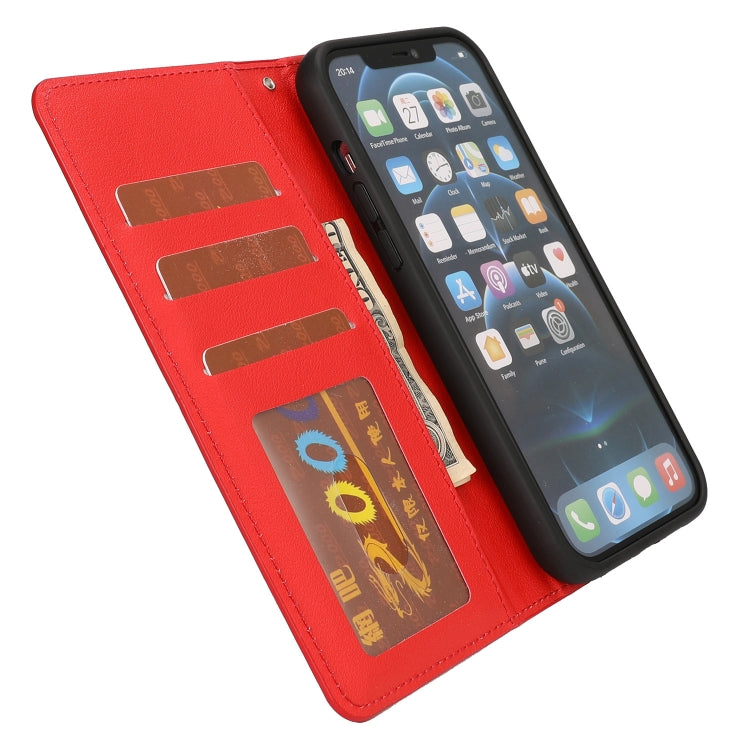 For iPhone 13 Ultra-thin Separable Magnetic Horizontal Flip Leather Case with Card Slot & Wallet(Red) - iPhone 13 Cases by buy2fix | Online Shopping UK | buy2fix