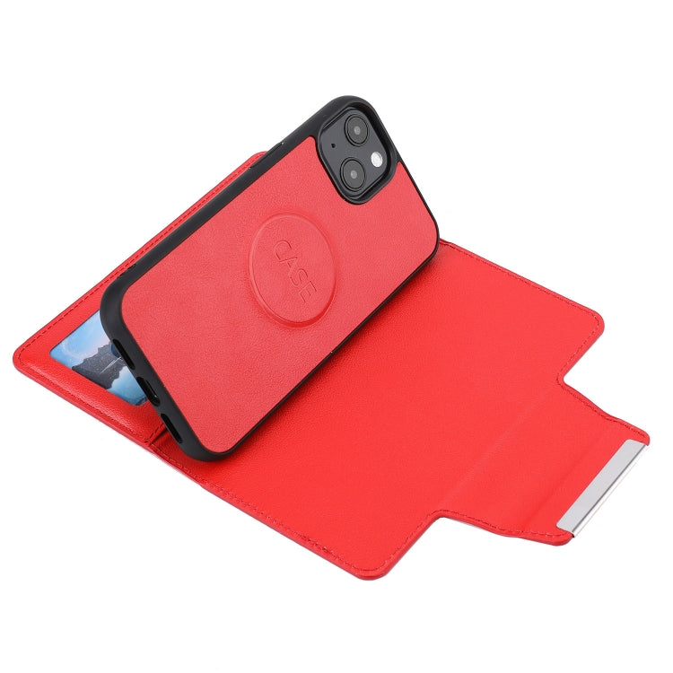 For iPhone 13 Ultra-thin Separable Magnetic Horizontal Flip Leather Case with Card Slot & Wallet(Red) - iPhone 13 Cases by buy2fix | Online Shopping UK | buy2fix