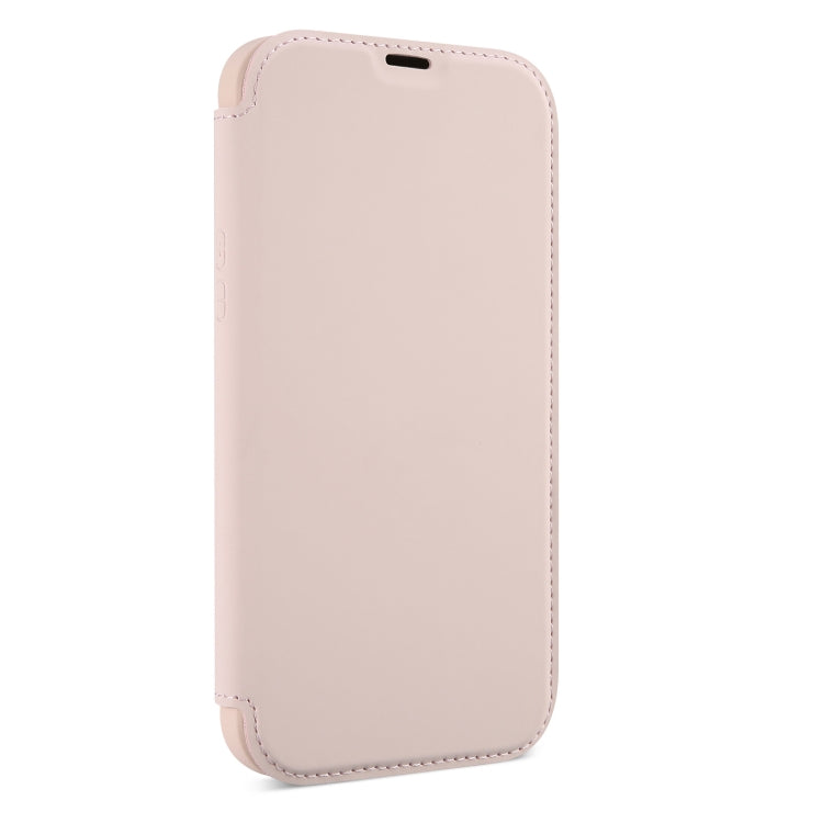 For iPhone 13 Pro Skin Feel Horizontal Flip PU Leather Case with Holder & Card Slot (Pink) - iPhone 13 Pro Cases by buy2fix | Online Shopping UK | buy2fix