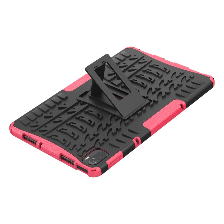 Tire Texture TPU + PC Shockproof Case with Holder For Xiaomi Pad 5 / 5 Pro(Pink) - More Tablet Cases by buy2fix | Online Shopping UK | buy2fix