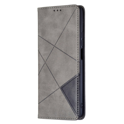 For Xiaomi Mi 11T Rhombus Texture Horizontal Flip Magnetic Leather Case with Holder & Card Slots(Grey) - Xiaomi Cases by buy2fix | Online Shopping UK | buy2fix