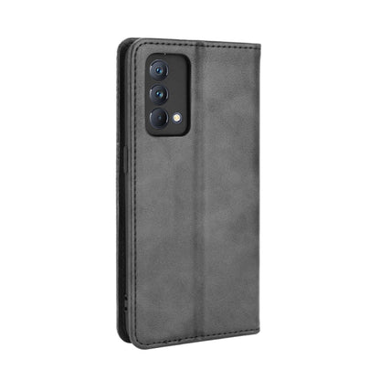 For OPPO Realme GT Master Magnetic Buckle Retro Pattern Horizontal Flip Leather Case with Holder & Card Slot & Wallet(Black) - Realme Cases by buy2fix | Online Shopping UK | buy2fix