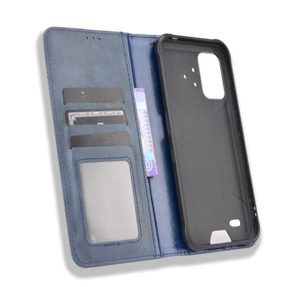For UMIDIGI Bison Pro Magnetic Buckle Retro Pattern Horizontal Flip Leather Case with Holder & Card Slot & Wallet(Blue) - More Brand by buy2fix | Online Shopping UK | buy2fix