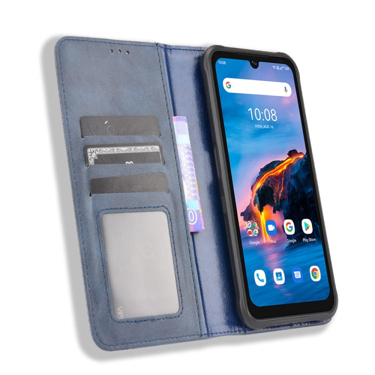 For UMIDIGI Bison Pro Magnetic Buckle Retro Pattern Horizontal Flip Leather Case with Holder & Card Slot & Wallet(Blue) - More Brand by buy2fix | Online Shopping UK | buy2fix