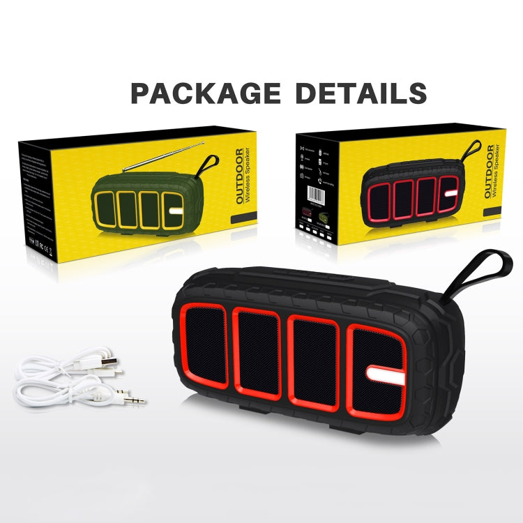 NewRixing NR-5018 Outdoor Portable Bluetooth Speaker, Support Hands-free Call / TF Card / FM / U Disk(Green+Yellow) - Desktop Speaker by NewRixing | Online Shopping UK | buy2fix