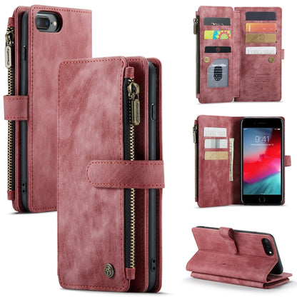 CaseMe-C30 PU + TPU Multifunctional Horizontal Flip Leather Case with Holder & Card Slot & Wallet & Zipper Pocket For iPhone 8 Plus & 7 Plus & 6 Plus(Red) - More iPhone Cases by CaseMe | Online Shopping UK | buy2fix