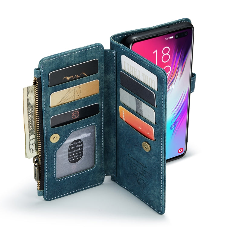 For Samsung Galaxy S10+ CaseMe-C30 PU + TPU Multifunctional Horizontal Flip Leather Case with Holder & Card Slot & Wallet & Zipper Pocket(Blue) - Galaxy Phone Cases by CaseMe | Online Shopping UK | buy2fix