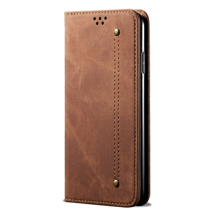 For Xiaomi Mi CC9 / Mi 9 Lite Denim Texture Casual Style Horizontal Flip Leather Case with Holder & Card Slots & Wallet(Brown) - Xiaomi Cases by buy2fix | Online Shopping UK | buy2fix