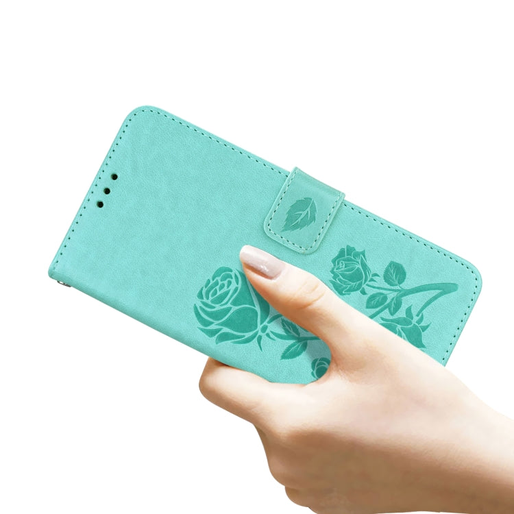 For Xiaomi Redmi 10 Rose Embossed Horizontal Flip PU Leather Case with Holder & Card Slots & Wallet(Green) - Xiaomi Cases by buy2fix | Online Shopping UK | buy2fix