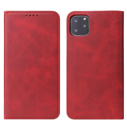 For iPhone 11 Calf Texture Magnetic Horizontal Flip Leather Case with Holder & Card Slots & Wallet (Red) - iPhone 11 Cases by buy2fix | Online Shopping UK | buy2fix