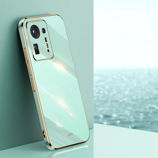 For Xiaomi Mi Mix 4 XINLI Straight Edge 6D Electroplate TPU Phone Case(Mint Green) - Xiaomi Cases by XINLI | Online Shopping UK | buy2fix