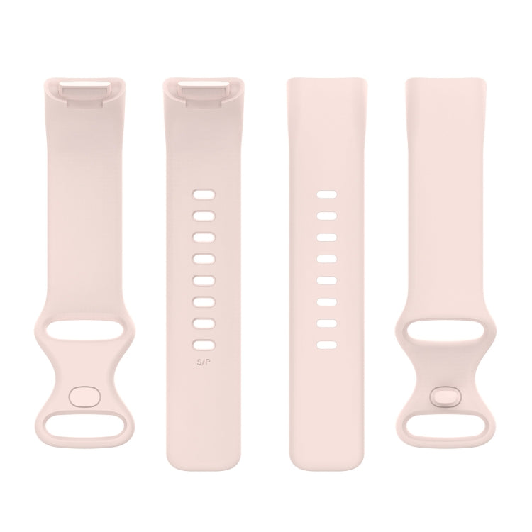 For Fitbit Charge 5 Silicone Watch Band, Size:L(Sand Pink) - Watch Bands by buy2fix | Online Shopping UK | buy2fix